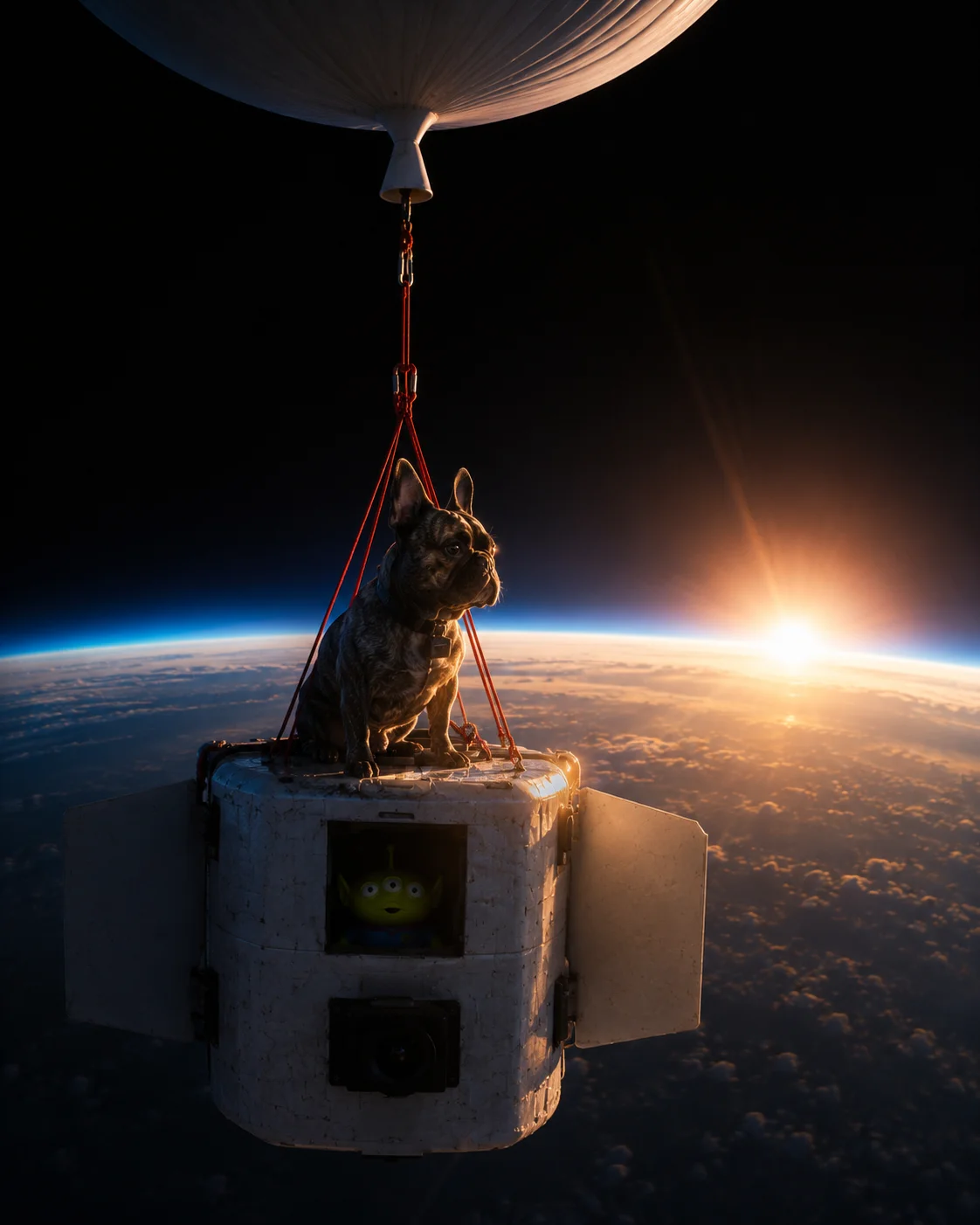 Sunrise on the capsule, thirty kilometres up